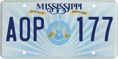 MS license plate AOP177