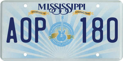 MS license plate AOP180