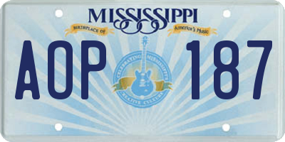 MS license plate AOP187