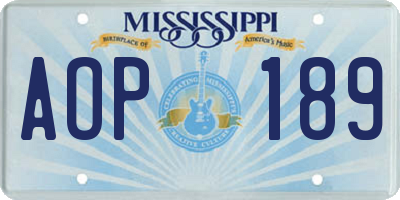MS license plate AOP189