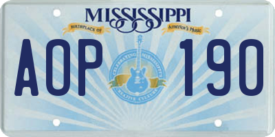 MS license plate AOP190