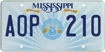 MS license plate AOP210