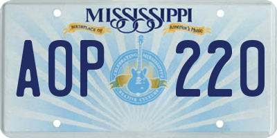 MS license plate AOP220
