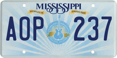 MS license plate AOP237