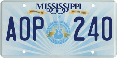 MS license plate AOP240