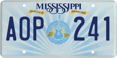MS license plate AOP241