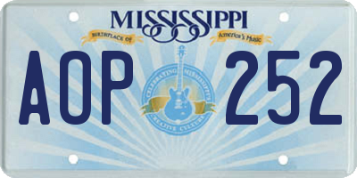 MS license plate AOP252