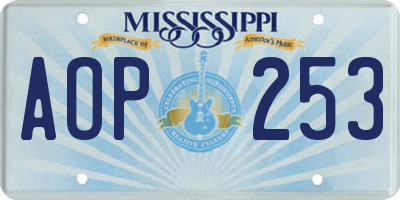 MS license plate AOP253