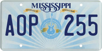 MS license plate AOP255