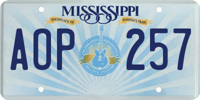 MS license plate AOP257