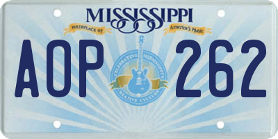 MS license plate AOP262