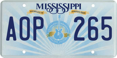 MS license plate AOP265