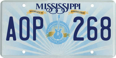 MS license plate AOP268