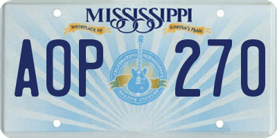 MS license plate AOP270