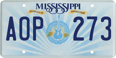 MS license plate AOP273