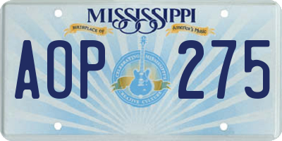 MS license plate AOP275