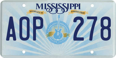 MS license plate AOP278