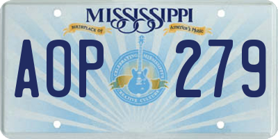 MS license plate AOP279