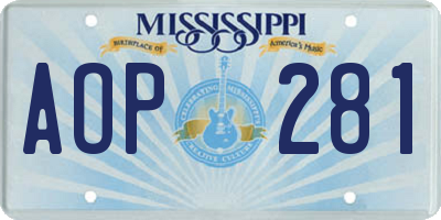 MS license plate AOP281