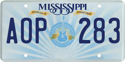 MS license plate AOP283