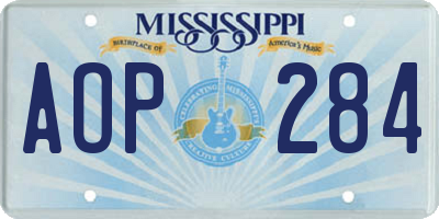 MS license plate AOP284
