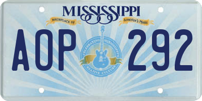 MS license plate AOP292