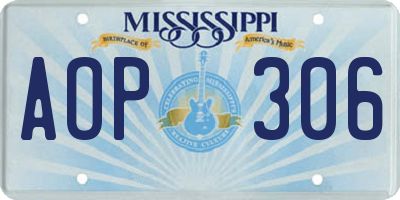 MS license plate AOP306