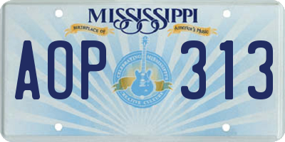 MS license plate AOP313