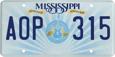 MS license plate AOP315