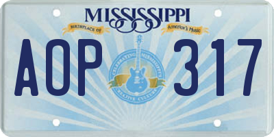 MS license plate AOP317