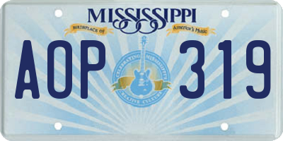 MS license plate AOP319