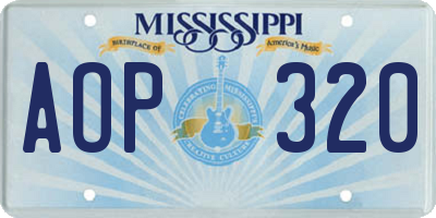 MS license plate AOP320