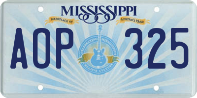 MS license plate AOP325