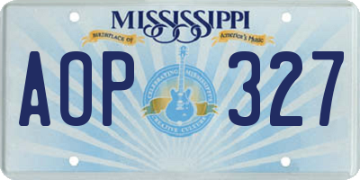 MS license plate AOP327