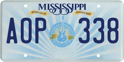 MS license plate AOP338