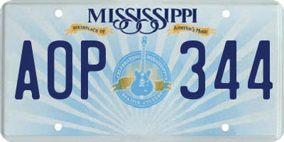 MS license plate AOP344