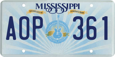 MS license plate AOP361