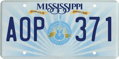 MS license plate AOP371