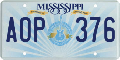 MS license plate AOP376