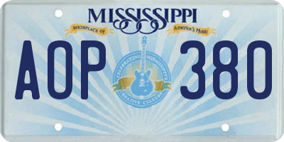 MS license plate AOP380