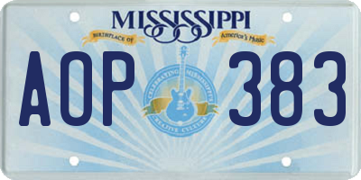 MS license plate AOP383