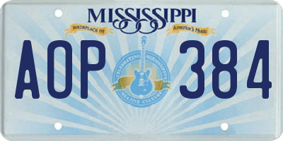 MS license plate AOP384