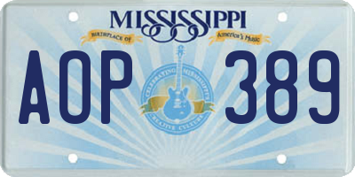 MS license plate AOP389