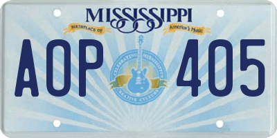 MS license plate AOP405