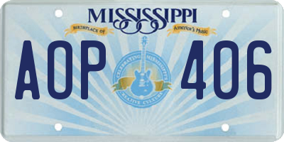 MS license plate AOP406