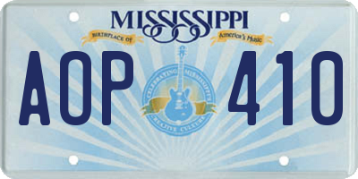 MS license plate AOP410