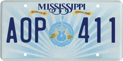 MS license plate AOP411