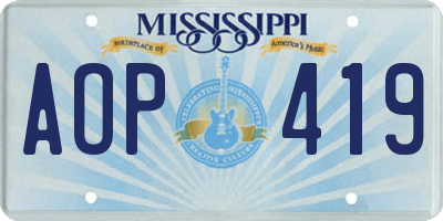 MS license plate AOP419