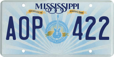 MS license plate AOP422