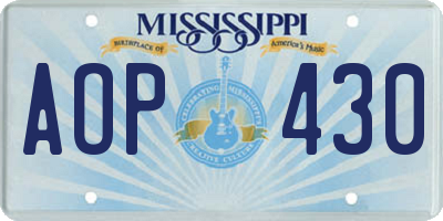 MS license plate AOP430